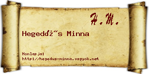 Hegedűs Minna névjegykártya