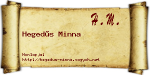 Hegedűs Minna névjegykártya